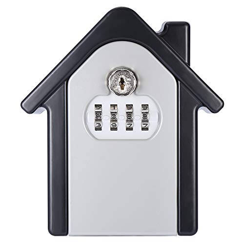 Allnice Key Lock Box, Wall Mounted Lock Box with 4-Digit Combination Resettable Code