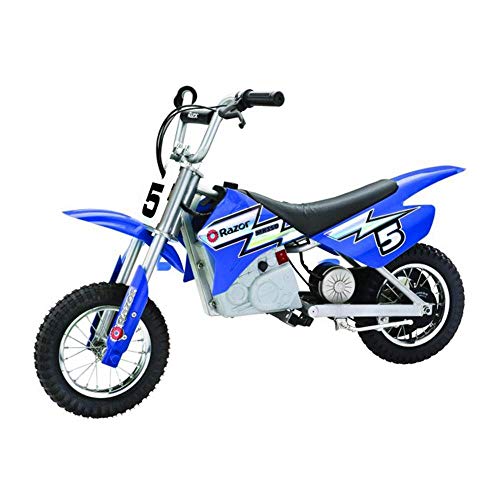 Razor MX350 Dirt Rocket Electric Motocross Off-road Bike for Age 13+, Up to 30 Minutes Continuous Ride Time, 12' Air-filled Tires, Hand-operated Rear Brake, Twist Grip Throttle, Chain-driven Motor