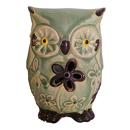 Vintage-Inspired Ceramic Owl Statue Hear No Evil Owl Figurine Collectible Handcrafted Porcelain Decor Accessories Statues for Home Decor