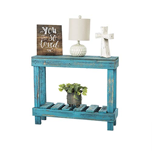 Barnwood Entry Table by Del Hutson Designs (Turquoise)