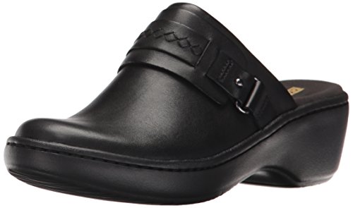 Clarks Women's Delana Amber Clog, Black Leather, 10 M US