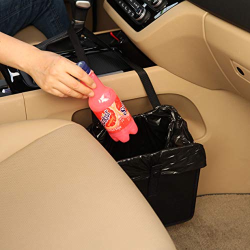 KMMOTORS Jopps Foldable Car Garbage Can Patented Car Wastebasket Comfortable Multifuntional Artificial Leather and Oxford Clothes Car Organizer Enough Storage for Garbage