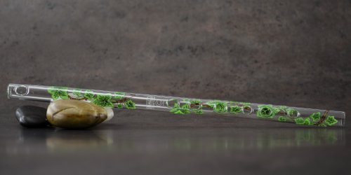 Hall Crystal Flute 11204 - Inline Glass Piccolo in C - Green Ivy