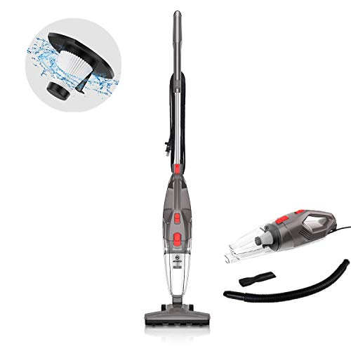 MOOSOO Vacuum Cleaner, 15KPa 4-in-1 Upright Vacuum Stick Vacuum Cleaner with HEPA Filters for Hard Floor Lightweight Home pet Hair LT450