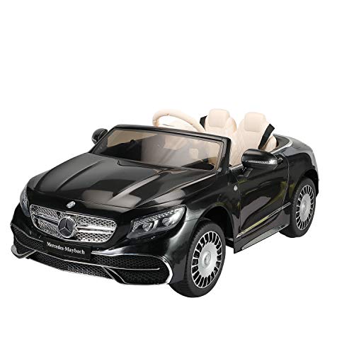 TOBBI Car 12V Licensed Mercedes-Maybach S650 Ride on Car with Parental Remote Control Electric Vehicle with MP3, Bluetooth, Music, LED Lights, Black