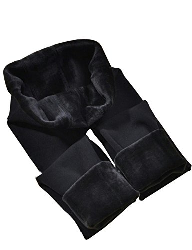 CHRLEISURE Women's Winter Warm Fleece Lined Leggings - Thick Velvet Tights Thermal Pants Black S/M