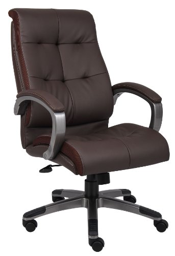 Boss Office Products Double Plush High Back Executive Chair in Brown