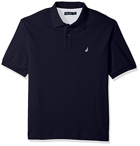 Nautica Men's Classic Fit Short Sleeve Solid Soft Cotton Polo Shirt, Navy, X-Large