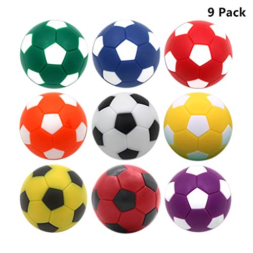 OuMuaMua Foosball Table Balls 1.42 inch Table Soccer Balls for Foosball Tabletop Game Foosball Accessory Replacements Multicolor (9 Pack)