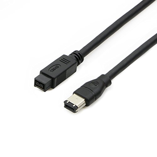 Pasow FireWire 800 to 400 9 to 6 pin Cable (9pin 6pin) 6FT, IEEE 1394 Firewire 800 9-pin/6-pin Cable 6 Feet(9 pin to 6 pin)