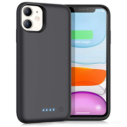 Battery Case for iPhone 11,Upgrade 6800mAh Portable Charging Case for iPhone 11 Rechargeable Backup External Battery Pack Extended Battery Protective Charger Case(6.1 inch)-Black