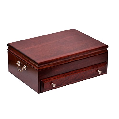 American Chest F01M Bounty Flatware Chest, Solid American Cherry Hardwood with Rich Mahogany Finish & Anti-Tarnish Lining, Multicolor