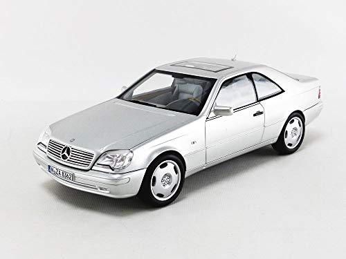 1997 Mercedes Benz CL600 Coupe Metallic Silver 1/18 Diecast Model Car by Norev 183446