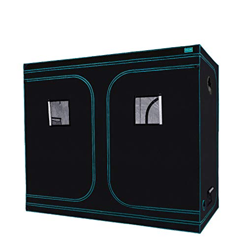 OPULENT SYSTEMS 96'x48'x80' Hydroponic Mylar Water-Resister Grow Tent Reflective Garden Growing Dark Room with Observation Window, Removable Floor Tray and Tool Bag for Indoor Plant Growing 4'X8'