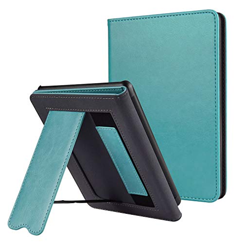 CoBak Kindle Paperwhite Case with Stand - Durable PU Leather Smart Cover with Auto Sleep Wake, Hand Strap Feature, ONLY Fits All New Kindle Paperwhite 10th Generation 2018 Released，Sky Blue