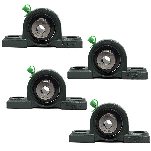 PGN - UCP201-8 Pillow Block Mounted Ball Bearing - 1/2' Bore - Solid Cast Iron Base - Self Aligning (4 Pack)