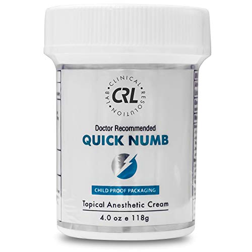 Quick Numb 5% Lidocaine Topical Numbing Cream for Fast Pain Relief, 4 Oz Maximum Strength Deep Penetrating Pain Relief Cream Anesthetic with Aloe Vera, Vitamin E, Lecithin with Child Resistant Cap