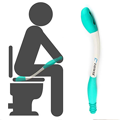 Fanwer Toilet Aids Tools,Long Reach Comfort Wipe,Extends Your Reach Over 15' Grips Toilet Paper or Pre-Moistened Wipes