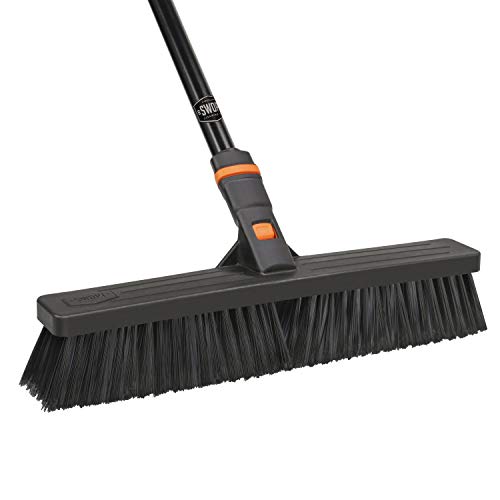 18' SWOPT Standard Multi-Surface Push Broom – 60' Steel Handle – Great for Indoor and Outdoor Use – Handle Interchangeable with All SWOPT Cleaning Heads