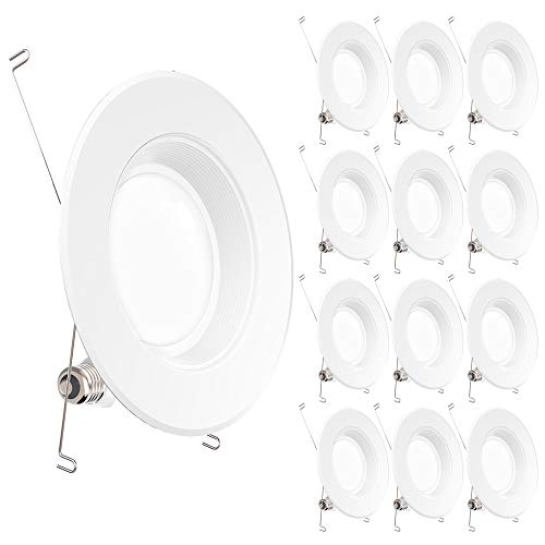 Sunco Lighting 12 Pack 5/6 Inch LED Recessed Downlight, Baffle Trim, Dimmable, 13W=75W, 2700K Soft White, 1050 LM, Damp Rated, Simple Retrofit Installation - UL + Energy Star