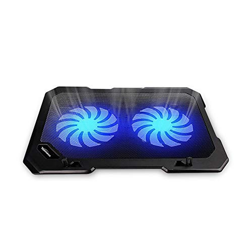 TopMate C302 10-15.6 Laptop Cooler Cooling Pad | Ultra Slim Portable 2 Quiet Big Fans 1300RPM with USB Line Built in | Simple and Easy Use Design