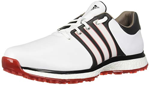 adidas Men's TOUR360 XT Spikeless Golf Shoe, FTWR White/core Black/Scarlet, 9.5 M US