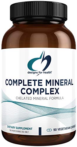 Designs for Health Complete Mineral Complex - Iron Free Multi Mineral Supplement, Chelated Minerals for Superior Absorption - Magnesium Malate, Zinc, Chromium, Selenium + More - Non-GMO (90 Capsules)