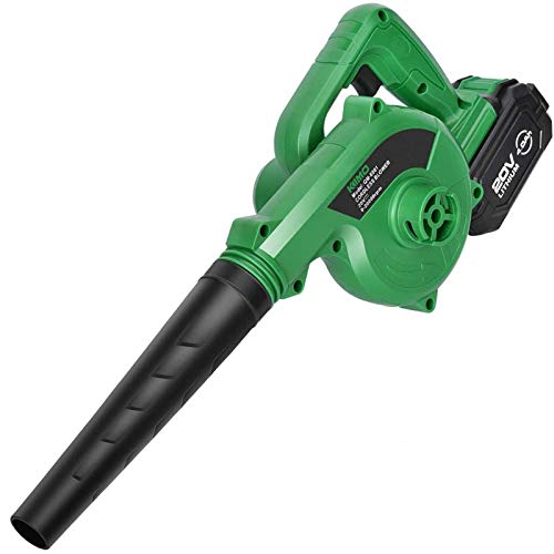 K I M O. Cordless Leaf Blower – 20V 4.0 Ah Lithium Battery Powered Lightweight, Compact 2 in 1 Sweeper & Vacuum for Clearing Dust, Leaf & Snow, Car Vacuum, Patio/Deck/Garden Cleaning, Garage Dusting
