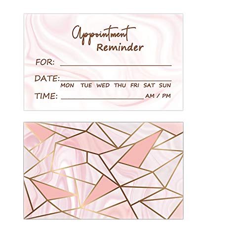 RXBC2011 Appointment Reminder Cards Marble pink and gold Pack of 100