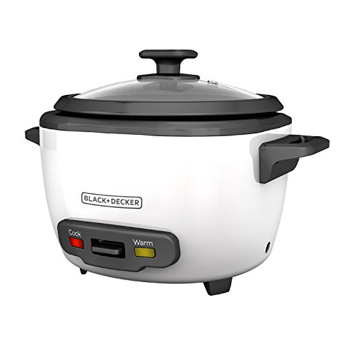 BLACK+DECKER 16-Cup Cooked/8-Cup Uncooked Rice Cooker and Food Steamer, White, RC516