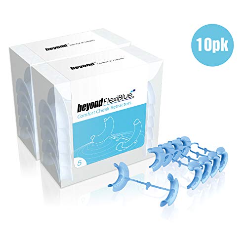 BEYOND FLEXIBLUE Comfort Cheek Retractors | Disposable Dental Cheek Retractors | Plastic Mouth Opener - Medium 10pk