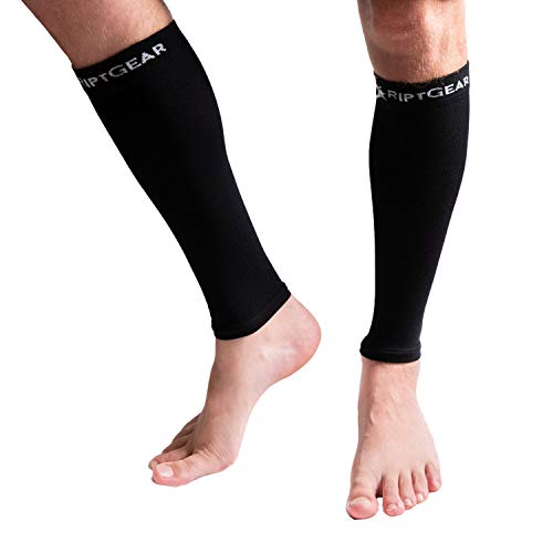 RiptGear Calf Compression Sleeves for Women and Men (PAIR) - Graduated Compression Ergonomic Fit – Leg Performance Support Shin Splint and Calf Pain – Footless Compression Socks - Medium