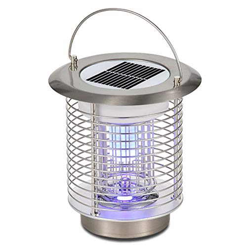 MeetUs Solar Power Mosquito Lamp Indoor Outdoor Electronic Bug Catcher with Hook to Hangable,Effect 80 sq. Ft, for Home Bedroom Garage Kitchen Office Restaurant Hotel