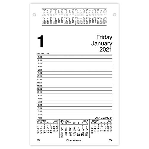2021 Daily Desk Calendar Refill by AT-A-GLANCE, 5' x 8', Loose-Leaf, Pad Style (E4585021)