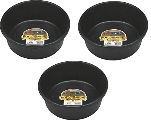 (3 Pack) Miller Manufacturing HP-2 4-Quart Rubber Feed Pans