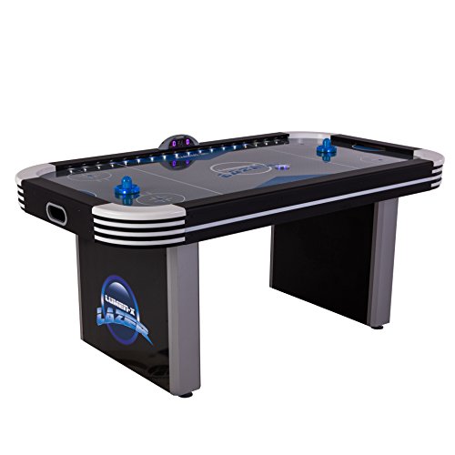 Triumph Lumen-X Lazer 6’ Interactive Air Hockey Table Featuring All-Rail LED Lighting and In-Game Music