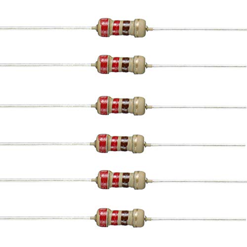 BOJACK 220 Ohm Resistors 1/4 W ±5% Carbon Film Single Resistor (Pack of 200 pcs)