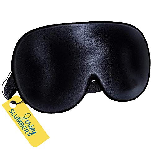 Jersey Slumber 100% Silk Sleep Mask For A Full Night's Sleep | Comfortable & Super Soft Eye Mask With Adjustable Strap | Works With Every Nap Position | Ultimate Sleeping Aid/Blindfold, Blocks Light