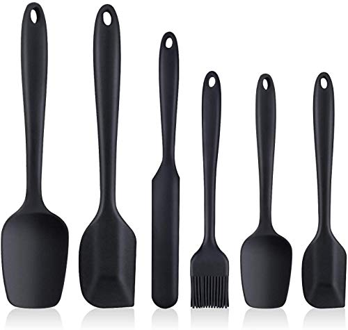 Silicone Spatula Heat Resistant Kitchen Spatulas for Non Stick Cooking and Baking, Seamless One Piece, Flexible Spatula, Dishwasher Safe, Rubber Spatula Set of 6