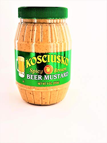 Kosciusko Spicy Brown Beer Mustard 9 OZ Jars (Pack of 2)