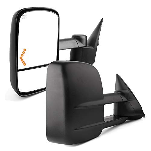 YITAMOTOR Compatible with Chevy Towing Mirrors, Chevrolet Silverado Side Mirror, GMC Sierra Tow Mirrors, Pair 2003-2007 Power Heated with Arrow Signal Light