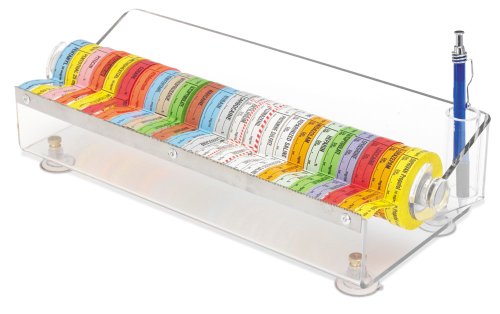 Clearform ML1548 Clear Acrylic Medication Label Tape Dispenser, Holds 24 Rolls