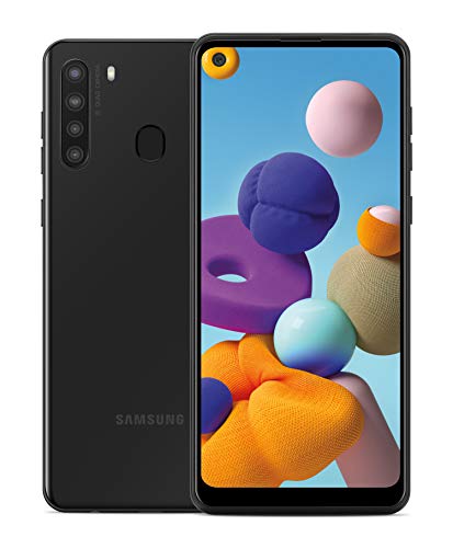 Samsung Galaxy A21 Factory Unlocked Android Cell Phone, US Version Smartphone, 32GB Storage, Long-Lasting Battery, 6.5” Infinity Display, Quad Camera, Black