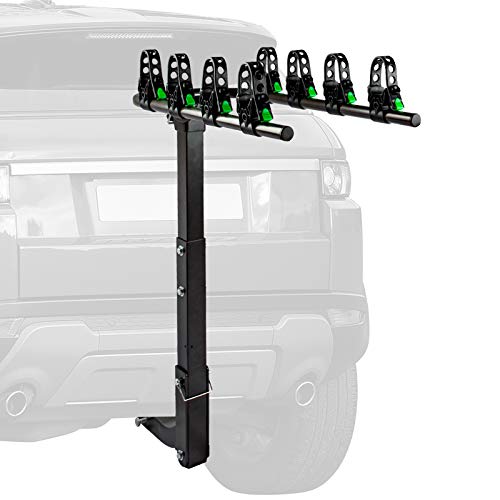 STEGODON 4 Bike Hitch Rack 2'' Hitch Receiver Heavy Duty Bicycle Carrier Racks Hitch Mount Double Foldable Rack for Cars, Trucks, SUV，Hatchback RV，Tow Hitch and Minivans