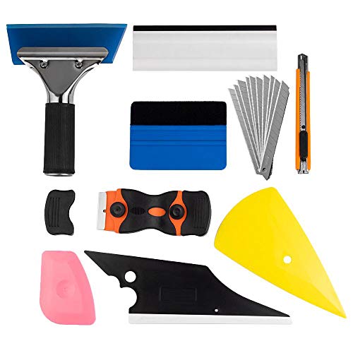 zhuohua Window Tint Application Tools 1 Set, 9 PCS Window Tint Tools for Vehicle Film Including Window Squeegee, Scraper, Utility Knife and Blades