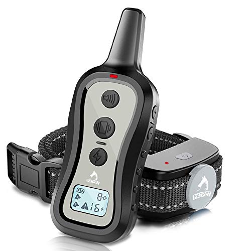 PATPET Dog Training Collar- Dog Shock Collar with Remote, w/3 Training Modes, Beep, Vibration and Shock, Up to 1005 ft Remote Range, Rainproof for Small Medium Large Dogs