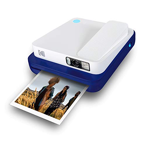 KODAK Smile Classic Digital Instant Camera for 3.5 x 4.25 Zink Photo Paper - Bluetooth, 16MP Pictures (Blue) Sticker Frames Edition