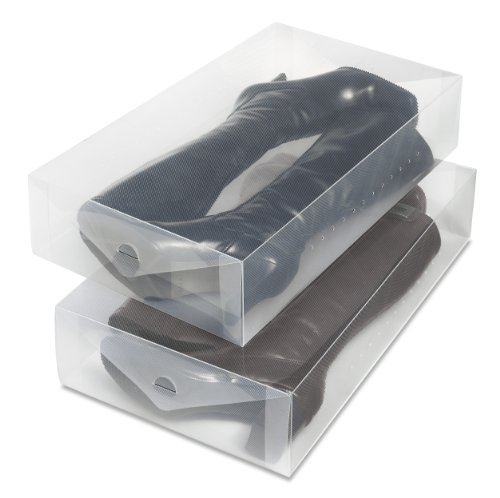 Whitmor Clear Vue Boot Box - Heavy Duty Stackable Boot Storage - (Set of 2)