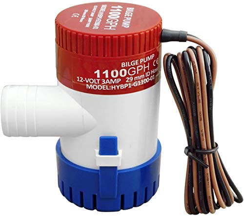 Submersible Boat Bilge Water Pump 12v 1100gph Non-Automatic Marine Electric Bilge Pump for Ponds, Pools, Spas Silent, Boat Caravan RV Submersible