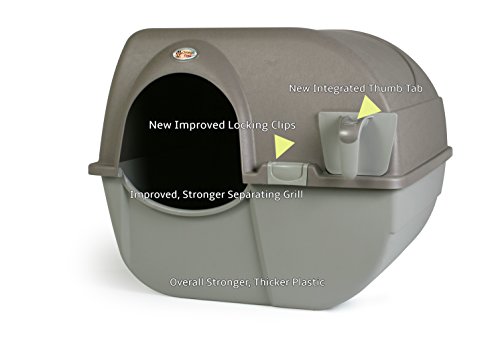 Omega Paw NRA15-1 Improved Roll 'n Clean Self Cleaning Litter Box, Regular, Pewter